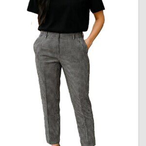 Gap Skinny Ankle Pants Women's Sz 12 Black White Gingham Stretch Dress Work EUC